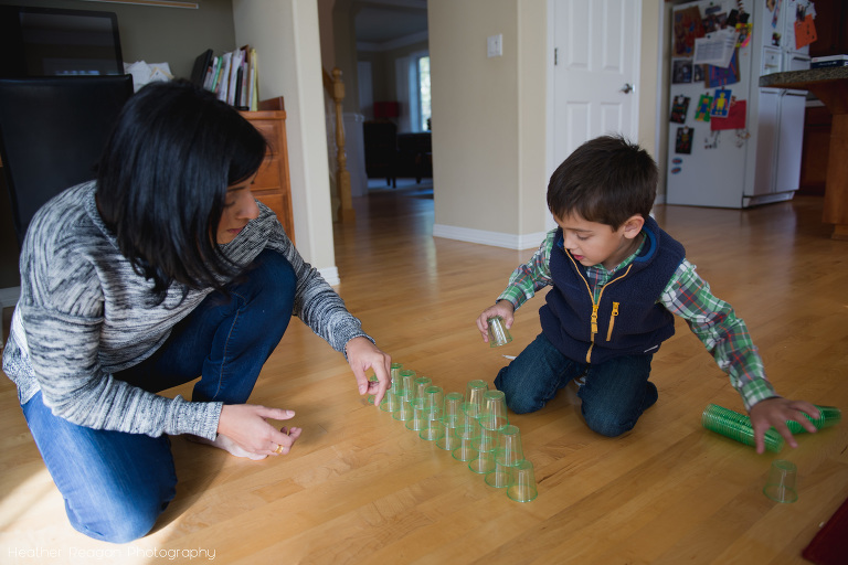In-home family photography, documentary session