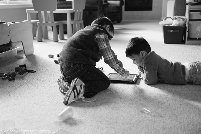 In-home family photography, West Linn documentary session