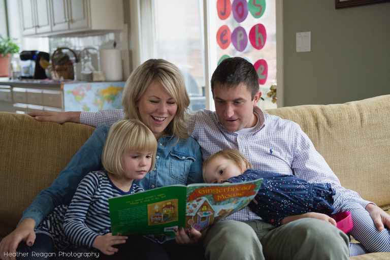 Portland family documentary photography, story time