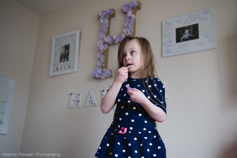 Lip gloss - Portland in-home family photography