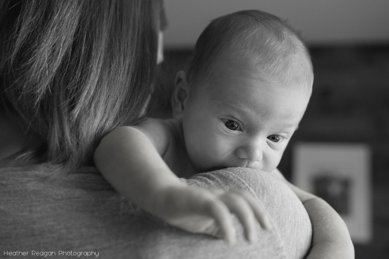Over the shoulder newborn peek - Portland, OR newborn photography