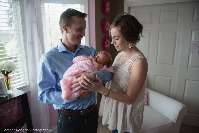 Baby with mom & dad | Tualatin Newborn Photographer