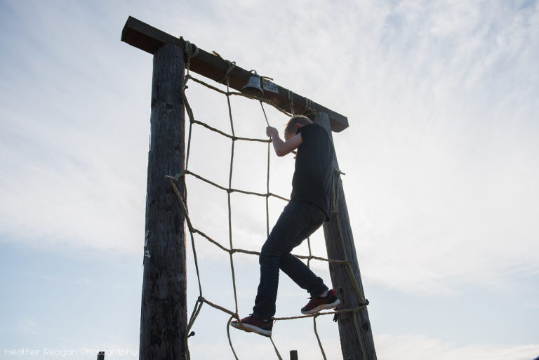 French Prairie Garden - Conquering the ninja challenge course